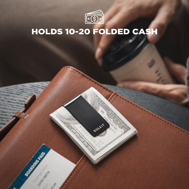 VULKIT Money Clip Stainless Steel Cash Holder EDC Accessories Men's Money Clips - Image 2